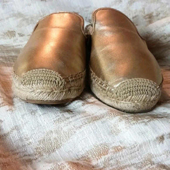 Sam Edelman Kerry Meatllic Gold Espadrille Mules size 8.5 - Picture 7 of 10